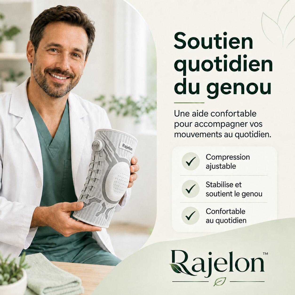 Rajelon™ - Genouillère de compression ajustable